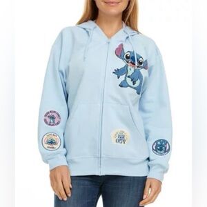Disney Stitch Jacket Women’s Full Zip Hoodie, Large New